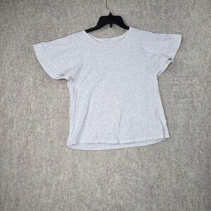 A Loves A Womens Grey Short Sleeve Cotton Top L